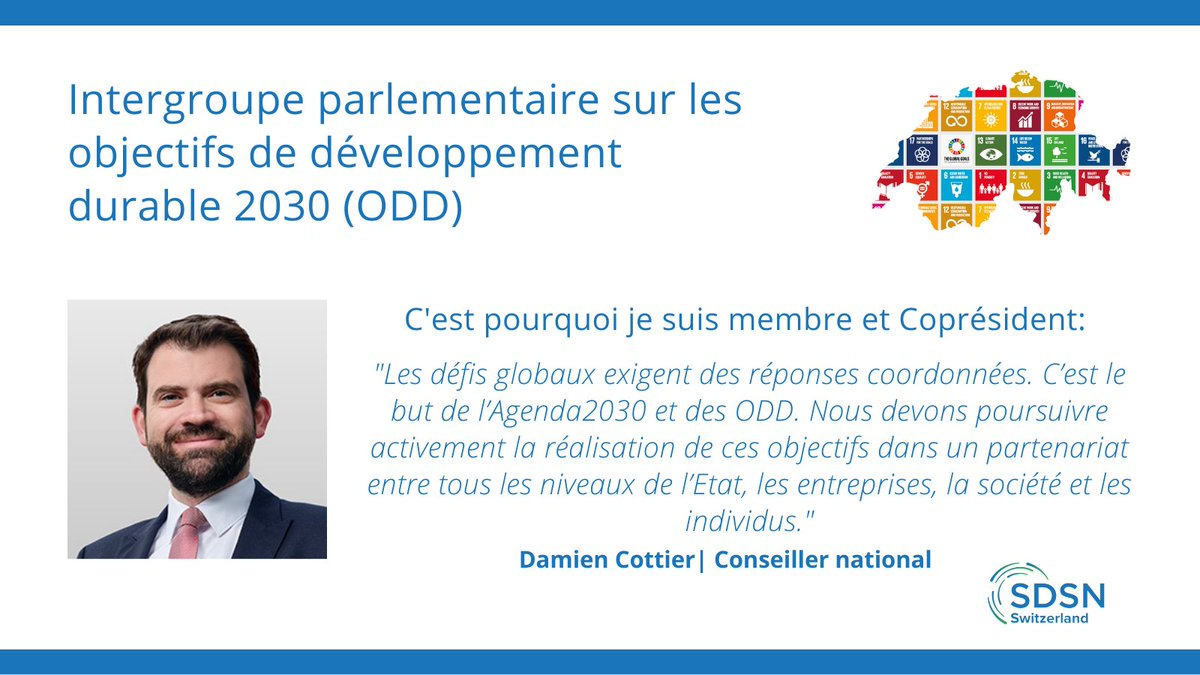 Avec le soutien de <a href="/SDSNCH/">SDSN Switzerland</a> , des parlementaires de tous bords unissent pour leurs forces pour la première fois le 30 novembre sous la bannière de l’Agenda 2030 de l’ONU. L’objectif: œuvrer ensemble à un développement plus durable.
#SDGsCH #SDGs #ODD #Agenda2030 #intergroupeODD