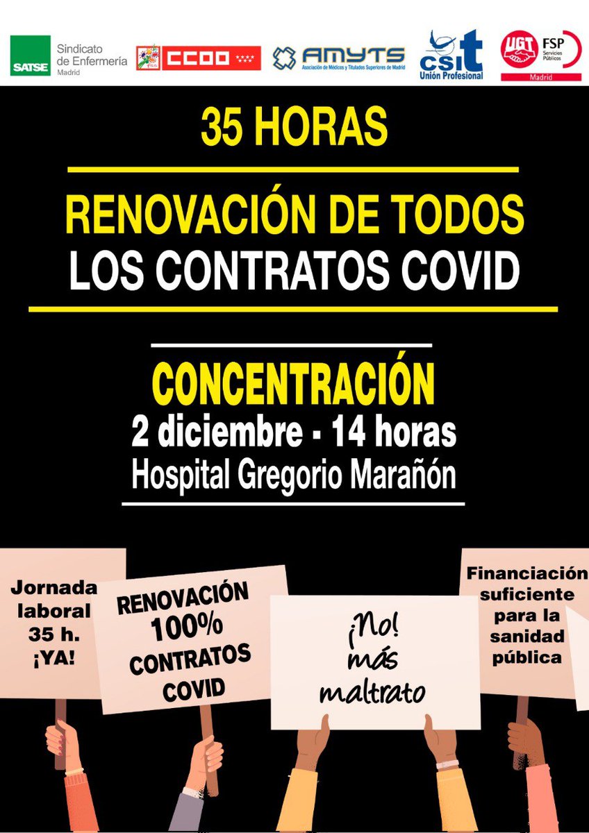 La administración premia el esfuerzo de los profesionales contratados para la pandemia, poniéndoles en la calle.
A la calle!!