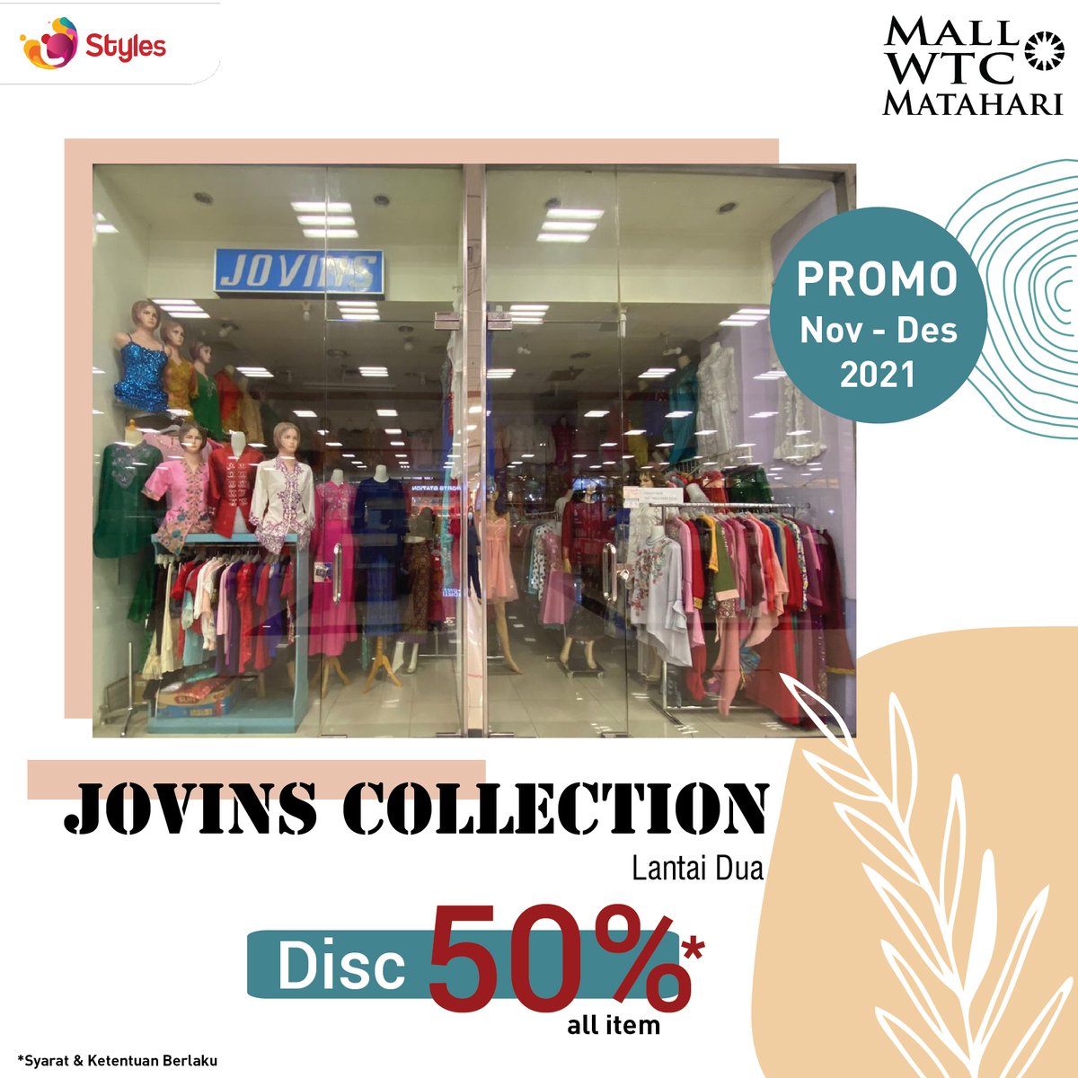 WTCSERPONG's tweet photo. Sale all time 50% dari Jovins Collection Mall WTC Matahari.

#wtcserpong
#belanjamurah https://t.co/0tuVvZHLbh