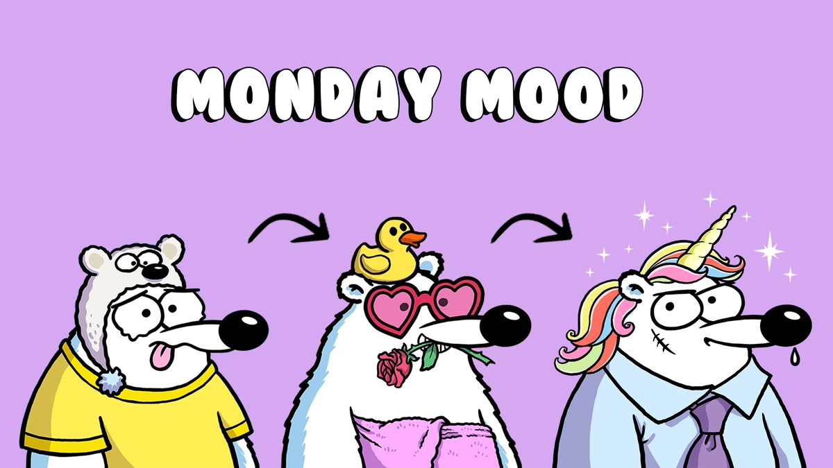 polarbearsnft's tweet photo. GM Polar Bears! 🧡☕️ Which is your Monday mood? 👀😂 #FPBears #NFTs https://t.co/NWksFWmrpU