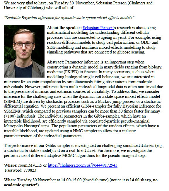 Statistics at Chalmers and Gothenburg University tweet media