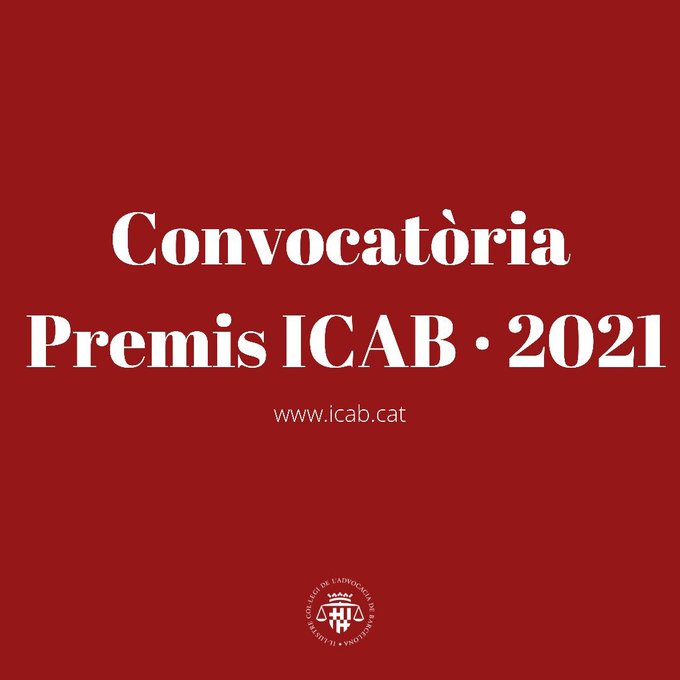 ICABarcelona's tweet photo. ▫️ Participa a la Convocatòria 2021 dels diferents #PremisICAB: Duran i Bas, Degà Roda i Ventura, Memorial Pedro Martín, In Memorian Juan Carlos Elías, Ferrer Eguizábal i Luis del Castillo. Consulteu les bases de cada premi a: https://t.co/GoxbCCxAlj https://t.co/zav43XNPBU