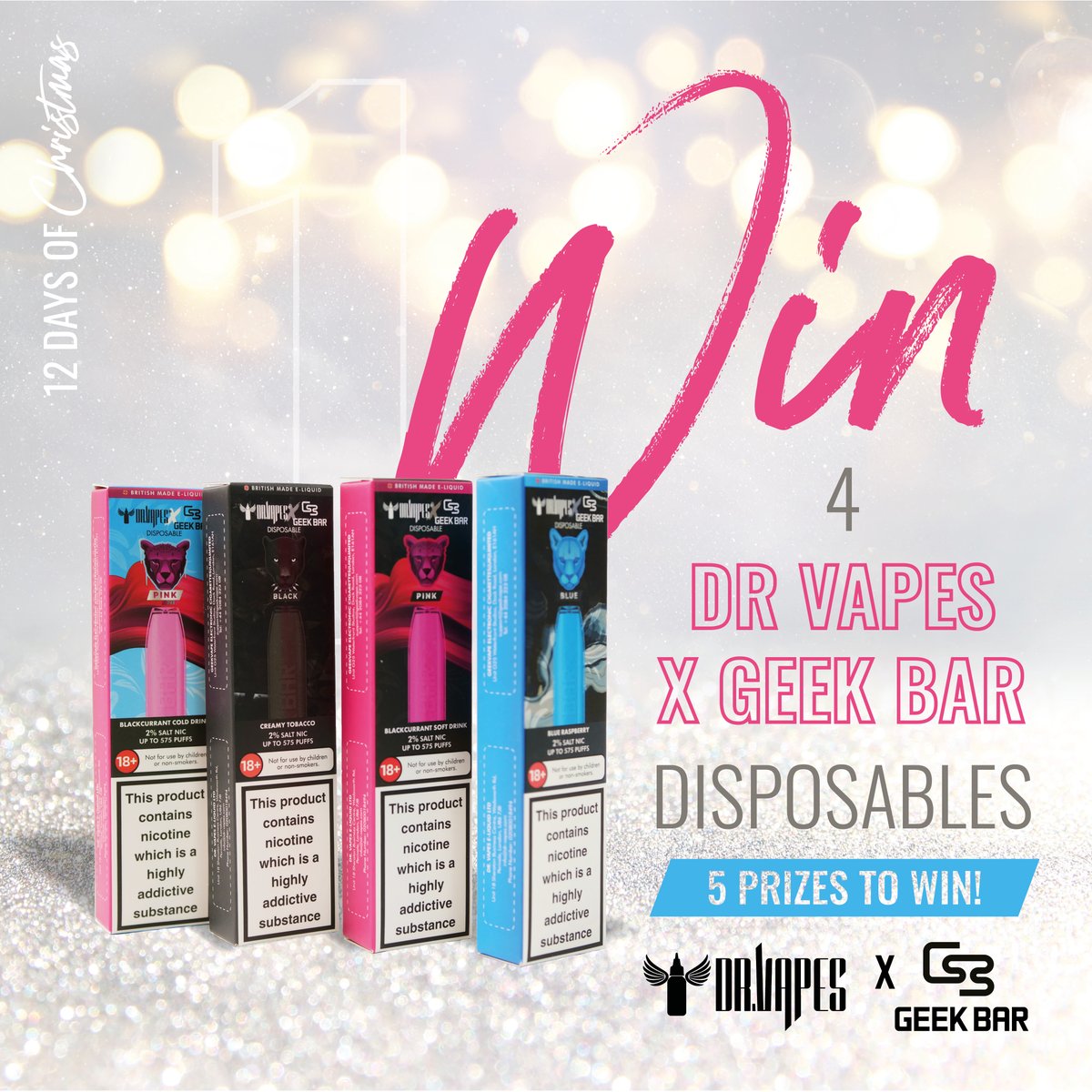 vapouround's tweet photo. Introducing #12DaysOfChristmas!🌟 

For the next 12 days, we will be giving away a prize to a lucky winner EACH DAY🙌 (You're welcome😉)

Visit our Instagram to enter day 1: https://t.co/gPPHtBOhXM

#12daysofgiveaways #competition #giveaway https://t.co/5k1gcrGdgR