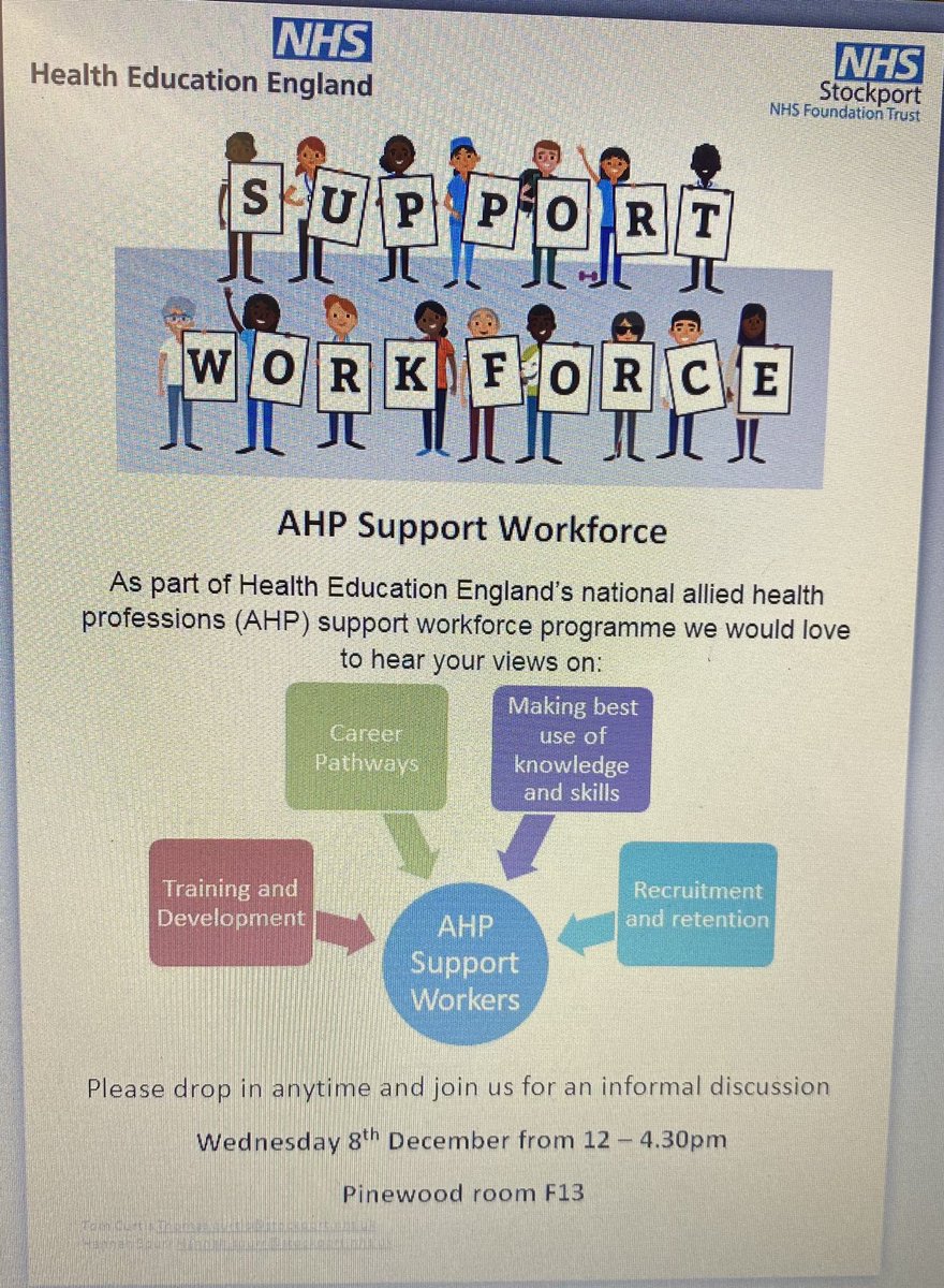 Hannah Spurr (@hannahs7) on Twitter photo Come and join us! <a href="/StockportNHS/">Stockport NHS FT</a> <a href="/MargaretMalkin1/">Margaret Malkin</a> <a href="/lizamcil/">Liza</a> <a href="/TomCurtisMCR/">Tom Curtis</a> #AHPSupportWorkforce #yourvoice Come and join us! <a href="/StockportNHS/">Stockport NHS FT</a> <a href="/MargaretMalkin1/">Margaret Malkin</a> <a href="/lizamcil/">Liza</a> <a href="/TomCurtisMCR/">Tom Curtis</a> #AHPSupportWorkforce #yourvoice