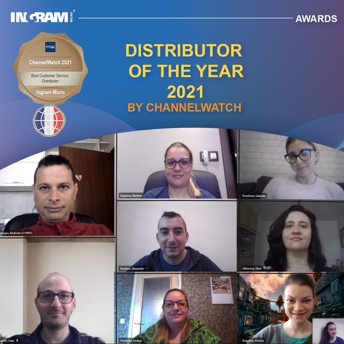 IngramMicroInc's tweet photo. Allez! Allez! Ingram Micro won "Customer Service – Distributor of the Year" from #ChannelWatch. 🌟French customers voted and this award was given based on the efforts of our Customer Service and RTV teams in #Sofia and France. Thank you! 👏 https://t.co/4KRS7f0hCL