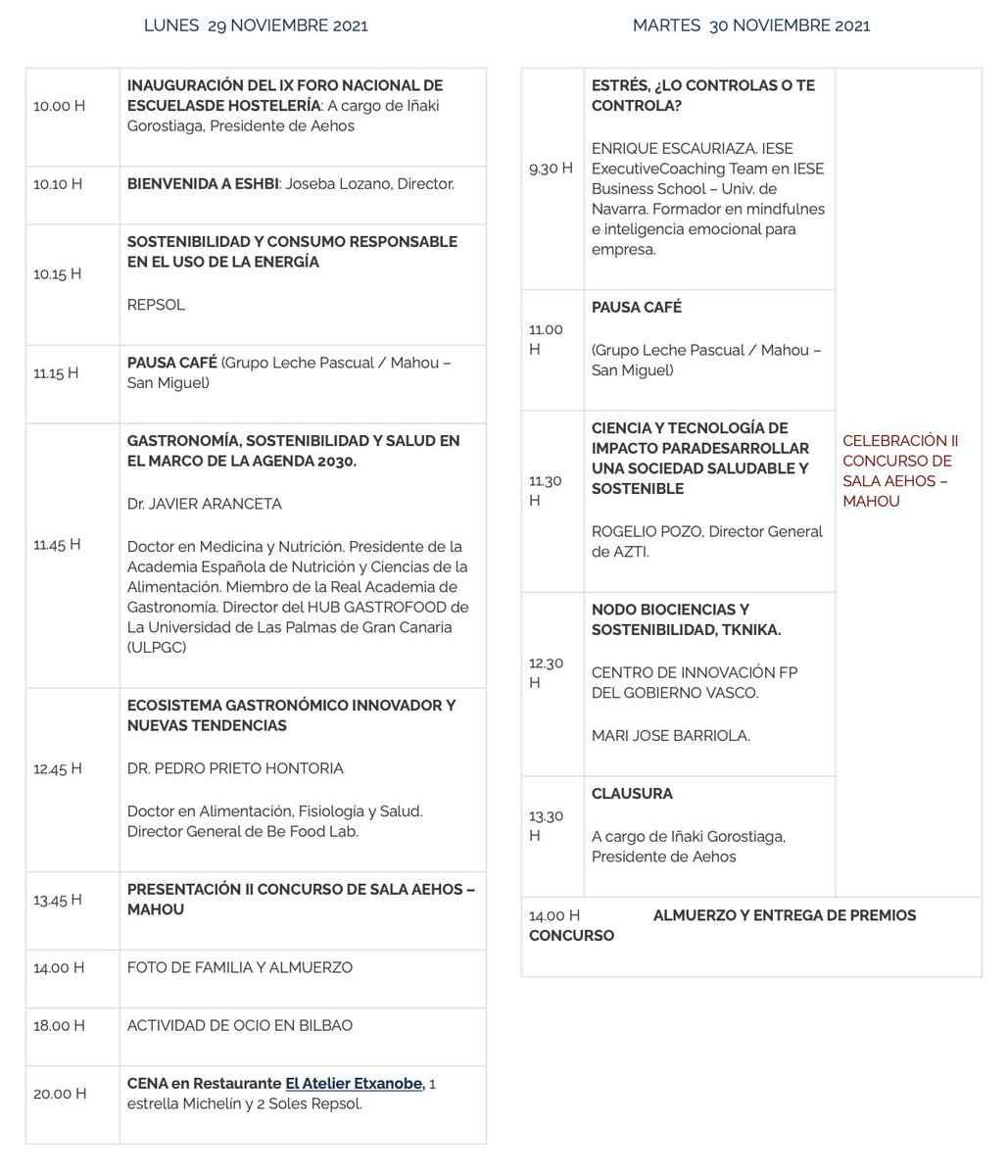 ¡Arrancamos el IX FORO #AEHOS en la Escuela! Nos esperan 2 días para aprender y compartir entre las distintas Escuelas de Hostelería que formamos parte de esta Asociación.  #foroAEHOS21