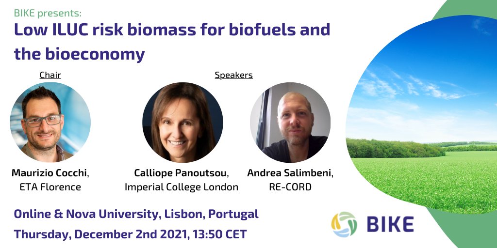 Don't miss BIKE's presentation at the final #conference of MAGIC Project!

Our experts Maurizio Cocchi, Calliope Panoutsou and Andrea Salimbeni will discuss productivity increases for #biomass #crops and give an overview on #lowILUCrisk #biofuels: bit.ly/3o2Z3cu