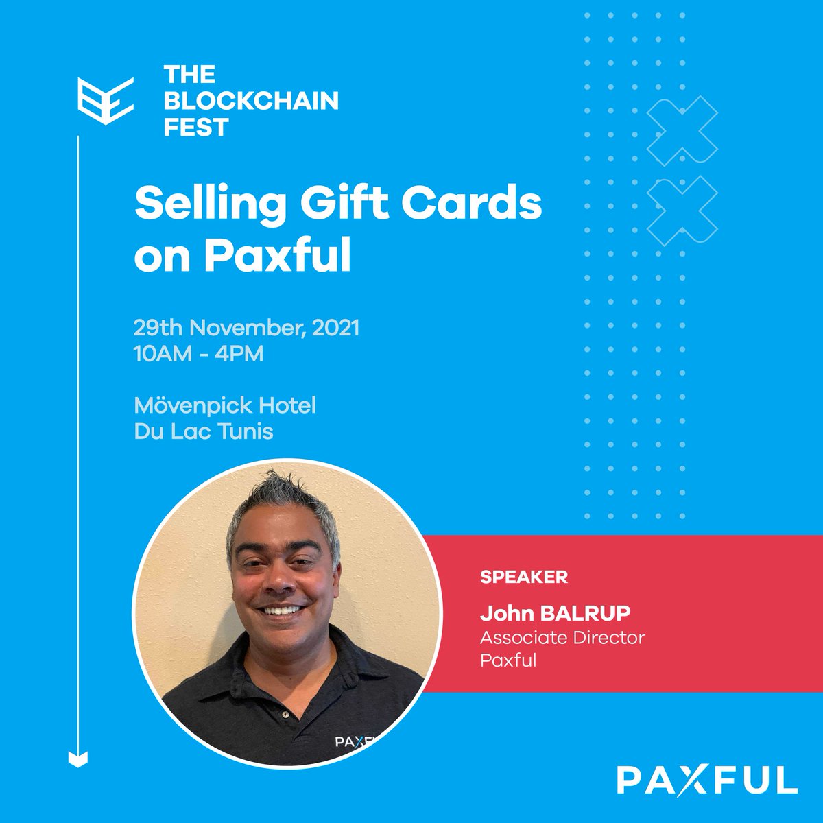 blockchainfest_'s tweet photo. The Blockchain Fest welcomesJohn Balrup, Associate Director, Product - Gift Cards. Watch the event live on  https://t.co/l1ZuoLyQGJ 

#fintech #Paxful  #theBlockchainFest https://t.co/yw5Eiz6EWO