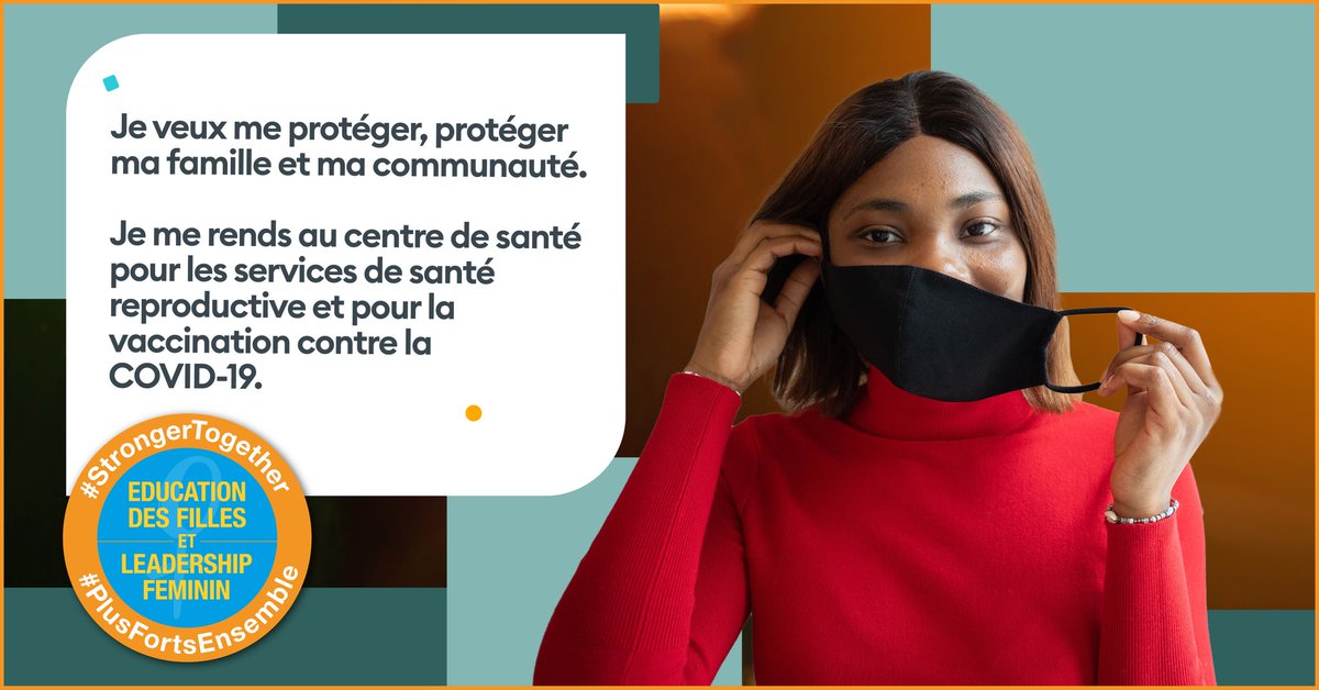 Je veux me protéger, protéger ma famille et ma communauté. Je me rends au centre de santé pour les services de santé reproductive et pour la vaccination contre la COVID-19. Allons-y !

#StrongerTogether2021