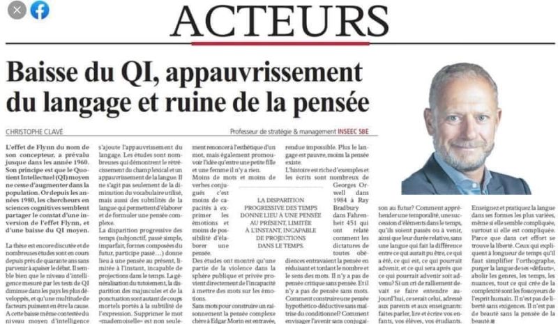 hdjebar's tweet photo. "La disparition progressive des temps (subjonctif, passé simple, imparfait, formes composées du futur, participe passé…) donne lieu à une pensée au présent, limitée à l’instant, incapable de projections dans le temps." 🤔 https://t.co/MuiuaBLMg1