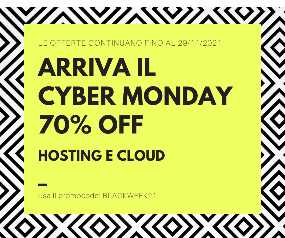 Shellrent's tweet image. #CyberMonday📣Ultimo giorno per attivare hosting e cloud con il 70% di sconto qui: shellrent.com/black-friday-2…

#shellrent #webhosting #cloudserver