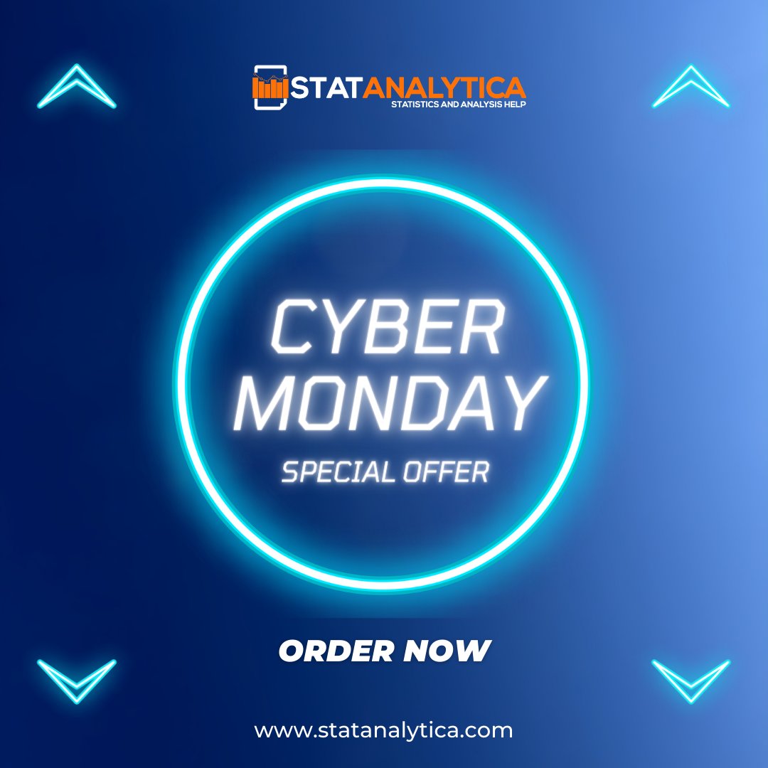 StatAnalytica's tweet photo. Cyber Monday Sale starts now! Save up to 30% off on All Assignments.

#CyberMonday #CyberMonday2021 #CyberMondaySale #cybermondayshopping #sale #cybersecurity #deals #assignmenthelpers #statistics #statisticsassignment https://t.co/cvv11mIMa3