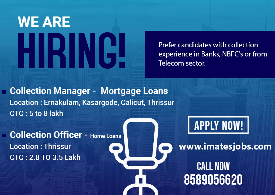 imateconsultant's tweet photo. Apply Now !!
Collection Manager
https://t.co/PPtfdtpCnI
Collection Officer
https://t.co/kvEXQCUR6O
#banking #bankingindustry #bankingjobs #bankingcareers #bankinghiring #collections #collectionmanager #cochinjob #cochin #kasargod #calicut #thrissur https://t.co/20hKmHSpcR