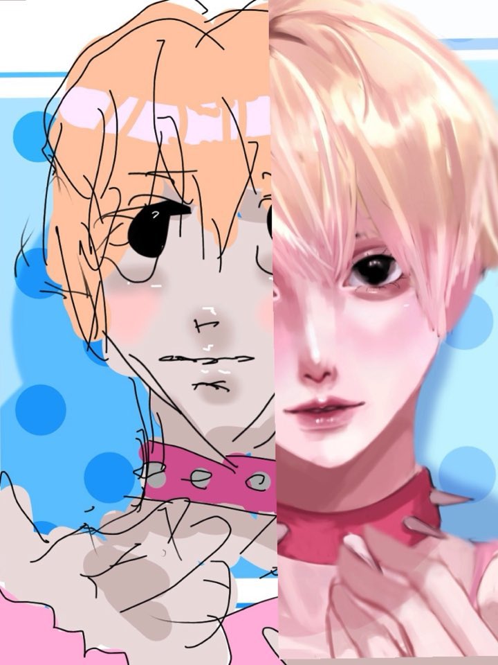 利き手と逆の手で同じイラストリメイク見てみたいです 1枚にまとめてお願い そーた テキトークリエイター のイラスト