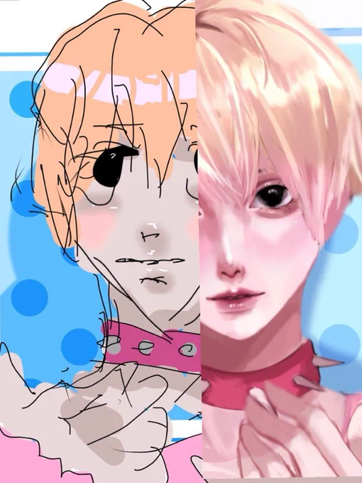 利き手と逆の手で同じイラストリメイク見てみたいです🙏

※1枚にまとめてお願いします! 