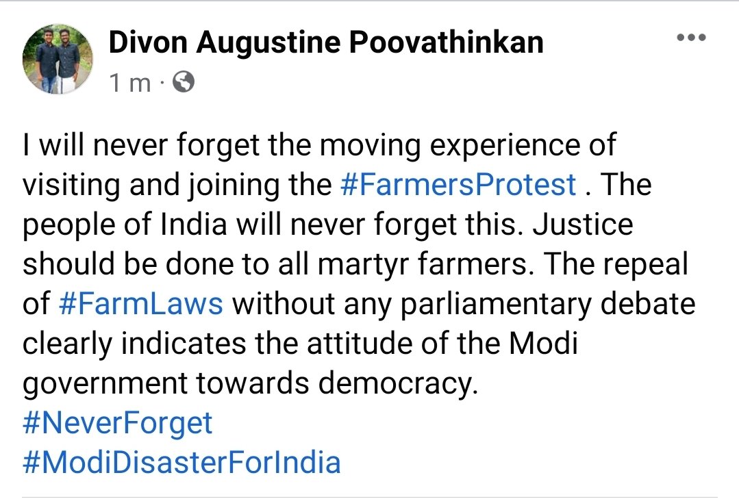 DivonAugustine's tweet photo. #NeverForget #FarmersProtest #ModiDisasterForIndia https://t.co/tqpigwUs3g