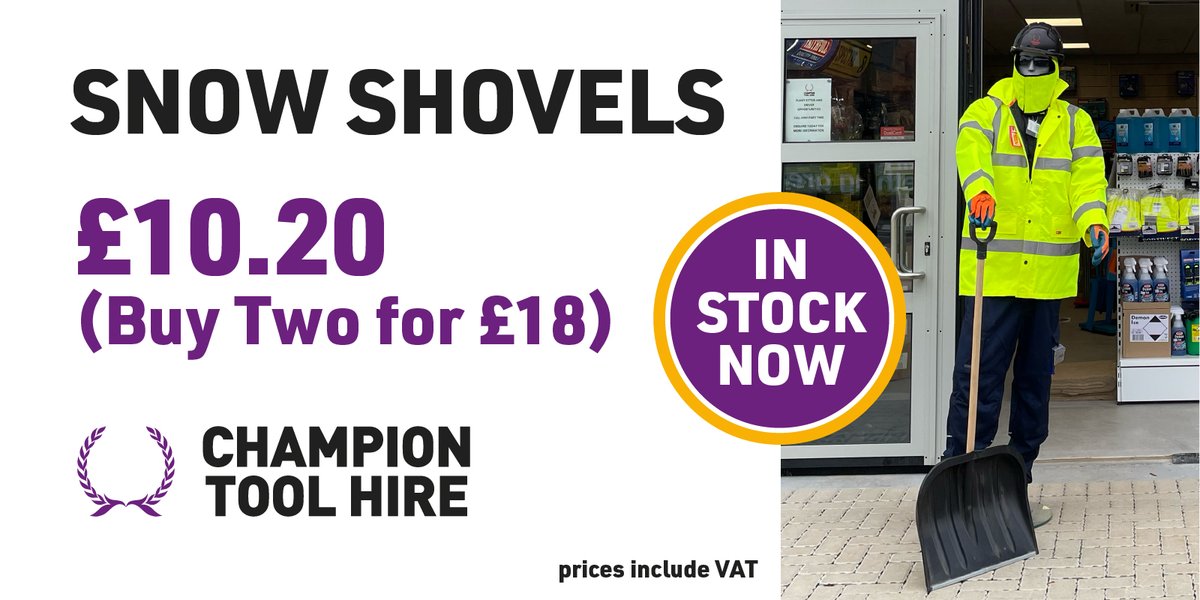 Whether you're dreaming of a white Christmas or not, it's always best to be prepared. We have snow shovels now on sale at great prices. Just £8.49 + VAT or two for £15 + VAT.  #snow #basingstoke

championtoolhire.co.uk/contact/