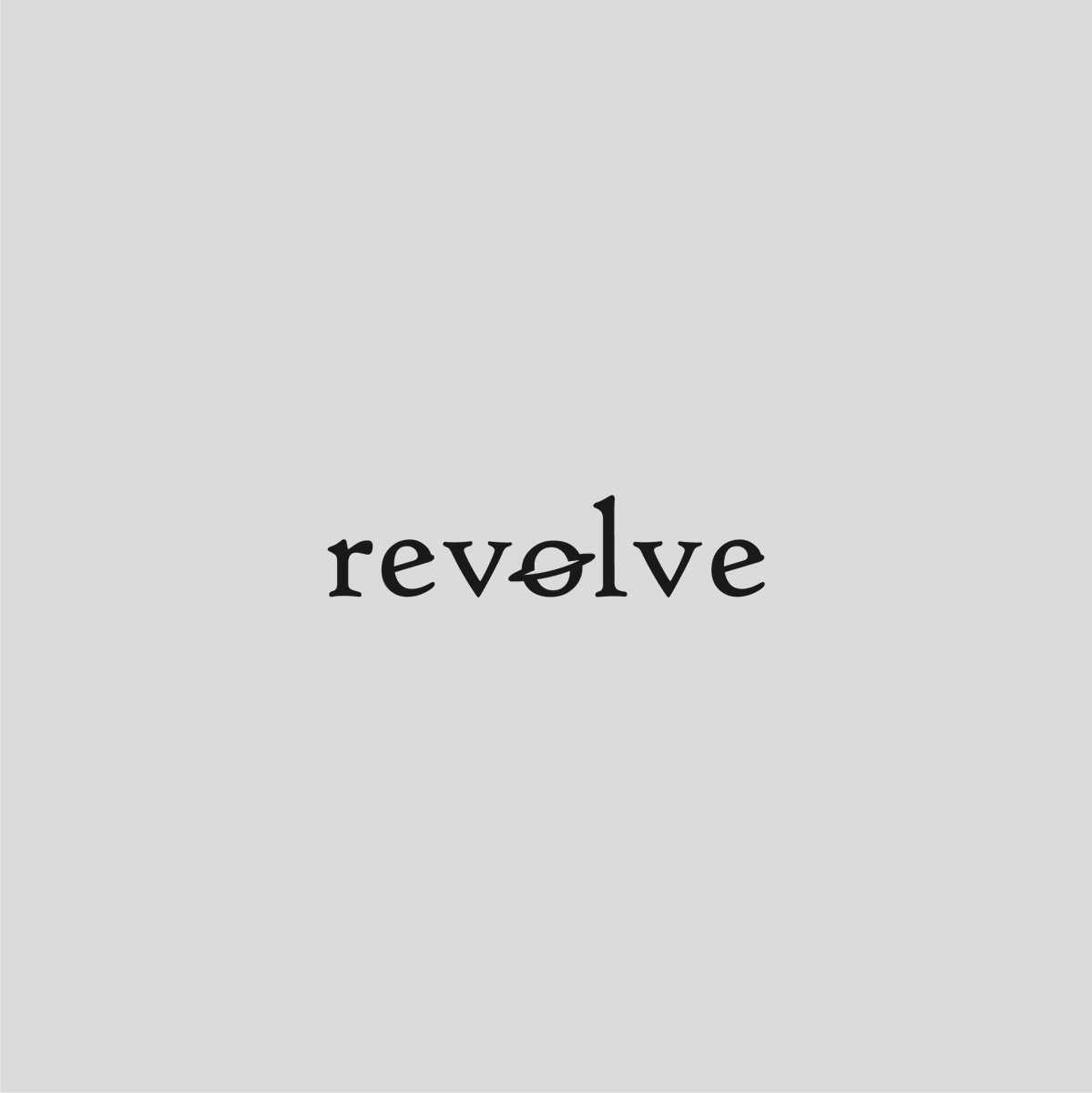 Ross_Creates's tweet photo. "Revolve" wordmark concept. This idea uses a simple loop around the 'O' to give the impression of rings around a planet https://t.co/DYa3eYWALf