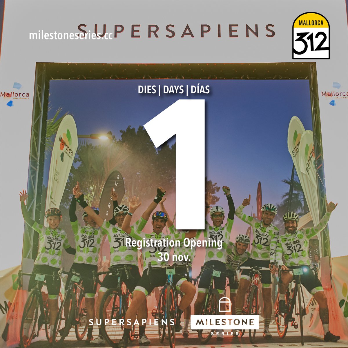 The wait is over... Registrations for #Mallorca312 - 2022 will be available tomorrow on our website.

Mañana estarán disponibles en nuestra web las inscripciones de #Mallorca312 – 2022.

Demà estaran disponibles a la nostra web les inscripcions de #Mallorca312 – 2022.