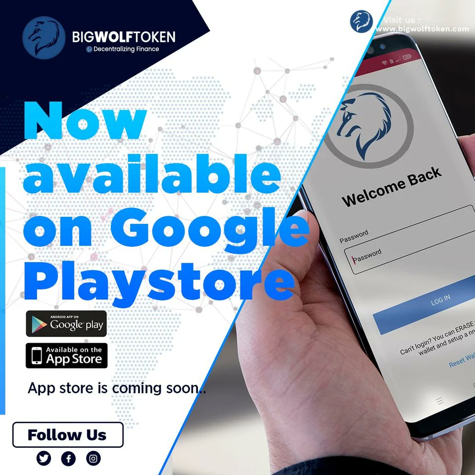 bigwolftoken's tweet photo. Now available on Google Playstore! App Store is coming soon. 
https://t.co/jqk64YWM30 

#ethereum #binancesmartchain #tron #solana #polygon #decantralized #wolfwallet #wolfexchange #blockchain #smartcontract https://t.co/QuLkVVOERT
