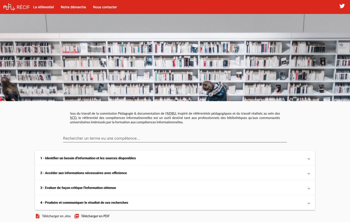 Découvrez RÉCIF, le référentiel des compétences informationnelles 🔍 issu du travail de la Commission Pédagogie de l’ADBU.

referentiel.adbu.fr