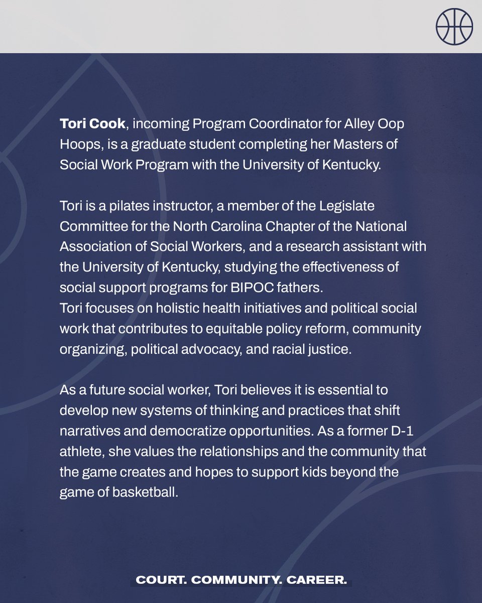 beyondbballinc's tweet image. Please join us in welcoming Tori Cook as Program Coordinator of Alley Oop Hoops!🔥👏