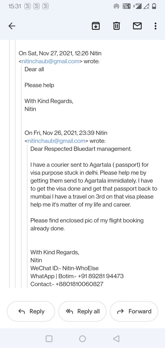 AvadeshNitin's tweet photo. @DHLExpressIndia @BlueDart_ @BlueDartCares What dm??
So many emails and still dm ??I don't want closed door discussion now . I want to have a global discussion.
Your call center team was supposed to get back to me in 30 mins it's more than an hour . I told you your customer service is pathetic. Seems @delhivery is better? https://t.co/RjjYjh0y4m