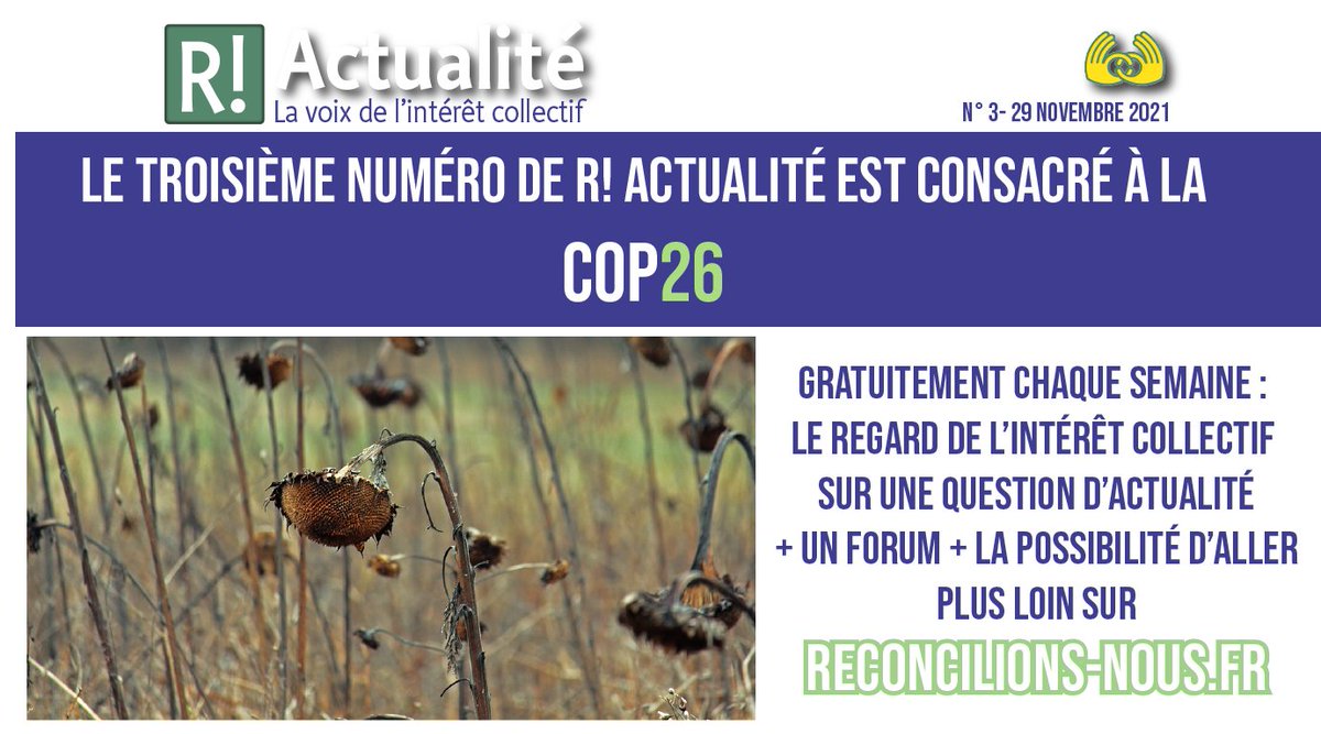 reconcilions's tweet photo. Le troisième numéro de R! Actualité est consacré à la COP26 : 
https://t.co/F2Ot7juaLt
#COP26 #Réconcilions-Nous #R! https://t.co/DifkHmP66S