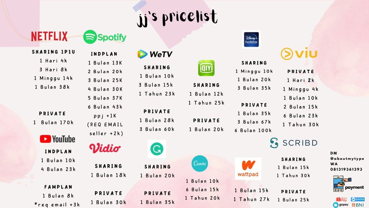 aboutmytype's tweet image. APP PREMIUM 

✅ trusted
✅ bergaransi
✅ fast resp dan proses

payment💰
dana, gopay, spay, bni, qris

dm @aboutmytype 
wa wa.me/6281319361393 
#zonauang #Zonajajan #zonaba