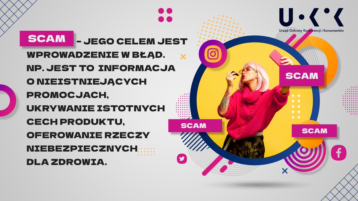 UOKiKgovPL's tweet image. Czy wiesz, co to jest scam❓ Np. influencer zachwala produkt, informuje, że ma mocno obniżoną cenę. Okazuje się, że promocja cenowa jest fałszywa, a  konsumenci nie otrzymują produktu ⬇️⬇️⬇️