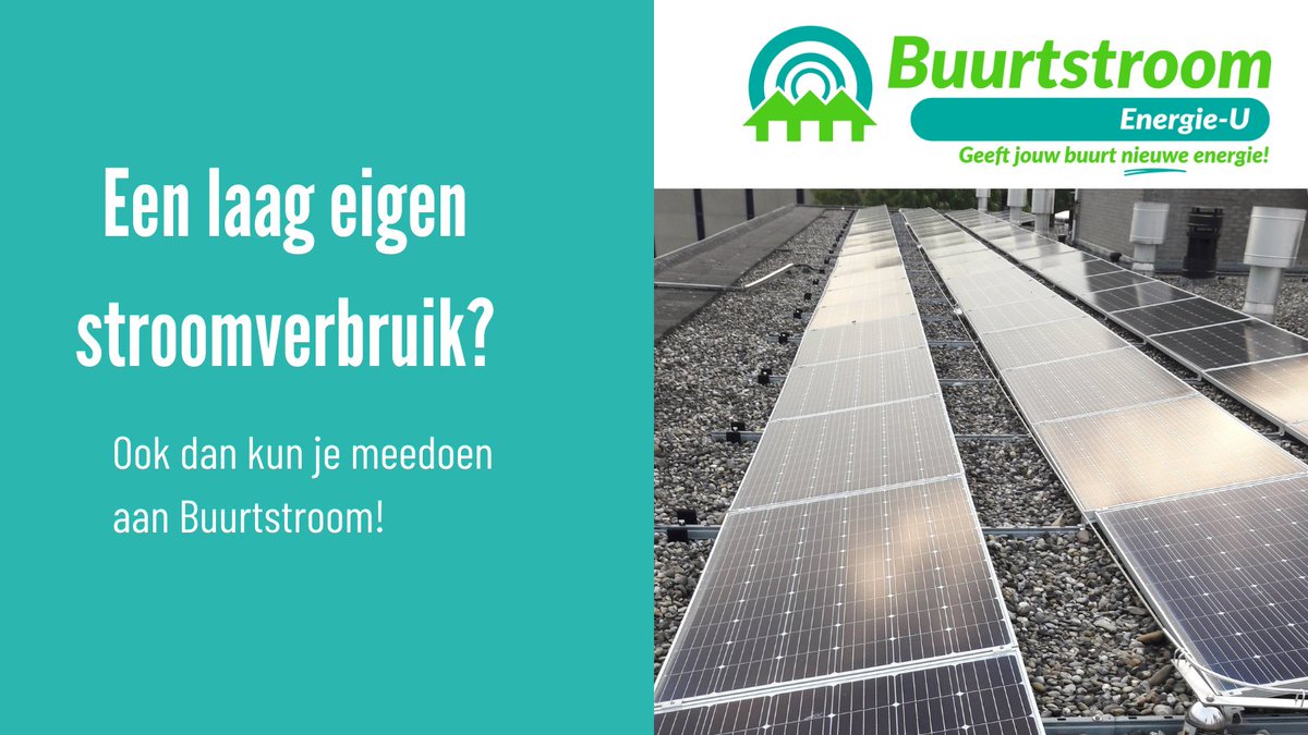 Heb je al zonnepanelen op je eigen dak? En/of een laag stroomverbruik? Ook dan kun je meedoen met Buurtstroom; zonnepanelen op een dak in de buurt. Kijk op: buurtstroom.nl
#zonopdak #buurtstroom #duurzaamheid