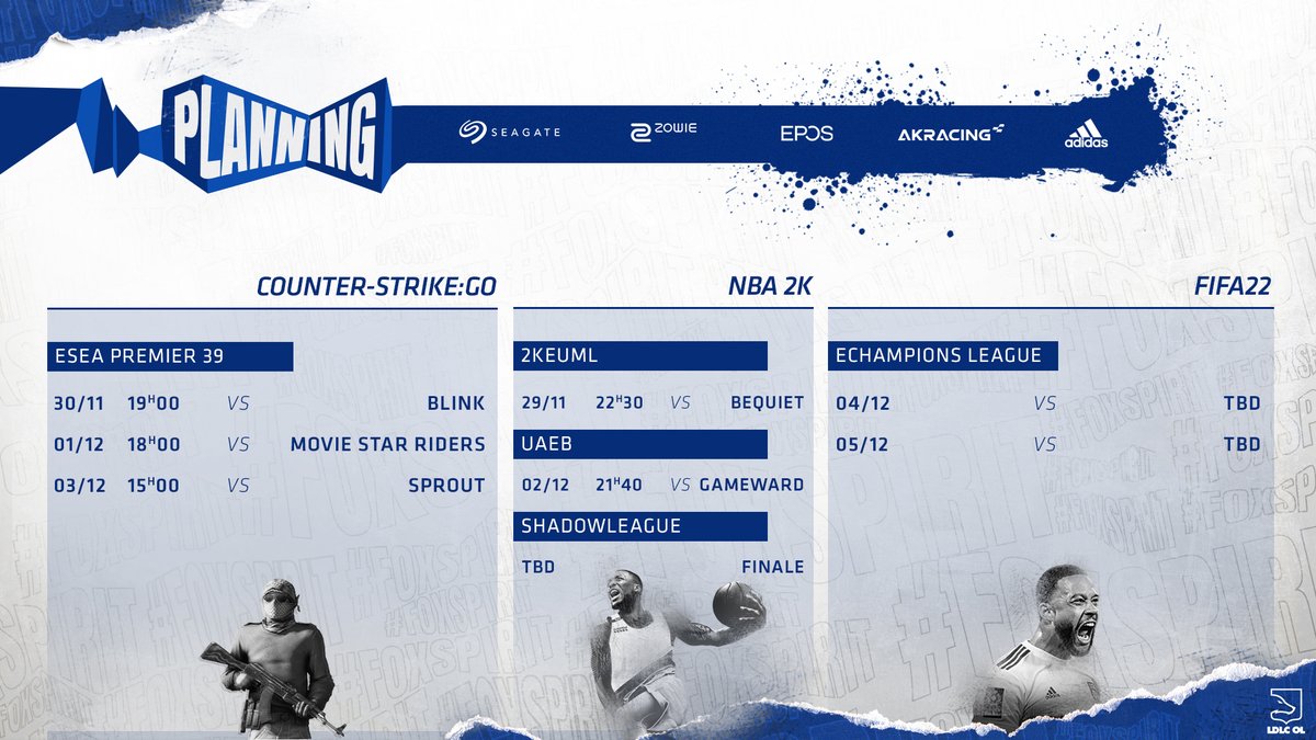 LDLC_OL's tweet photo. Encore une semaine très compétitive pour nos Foxes ! Hâte de suivre ça. 🔥

🗓️ #ESEAPremier
🗓️ #UAEB
🗓️  #2kEUML
🗓️ #EchampionsLeague https://t.co/pjkEbP5Khx