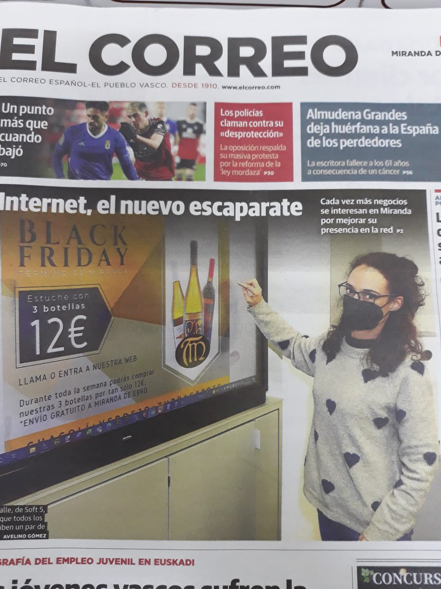 Soft5SL's tweet photo. Ayer salimos en el periódico.
Nuestra especialista en marketing Laura Lacalle habla sobre los negocios en internet desde que comenzó la pandemia.
#elcorreo #MirandadeEbro #soft5 #negociodigital https://t.co/ZRY2fLrXTN