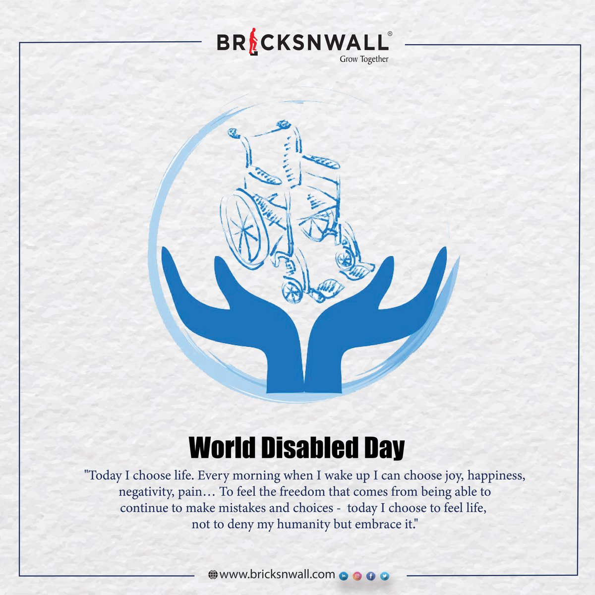 BricksnwallInd's tweet photo. "Abled does not mean enabled. Disabled does not mean less abled."
https://t.co/qbPSxiDXk5
#worlddisableday #worlddisabledday #worlddisability #WorldDisabilityDay #bricksnwall https://t.co/k0wVdiq63Q