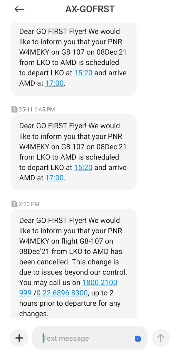 Legend_Aakash07's tweet photo. @GoFirstairways ,
गलती आपकी है,
हमारी नही कि हम भुगतें।
आप क्या करेंगे, कैसे करेंगे..वो आप देखिए..
ध्यान रहे मुझे शाम 6 बजे अहमदाबाद हर हालत में पहुंचना है। अतः मेरे समय से पहुँचने का प्रबंध आपको करना है। अन्यथा आपके हजारो लाखो कस्टमर्स की नजर मे आपकी रेपुटेशन खाक हो जाएगी। https://t.co/aRaGPOdImI