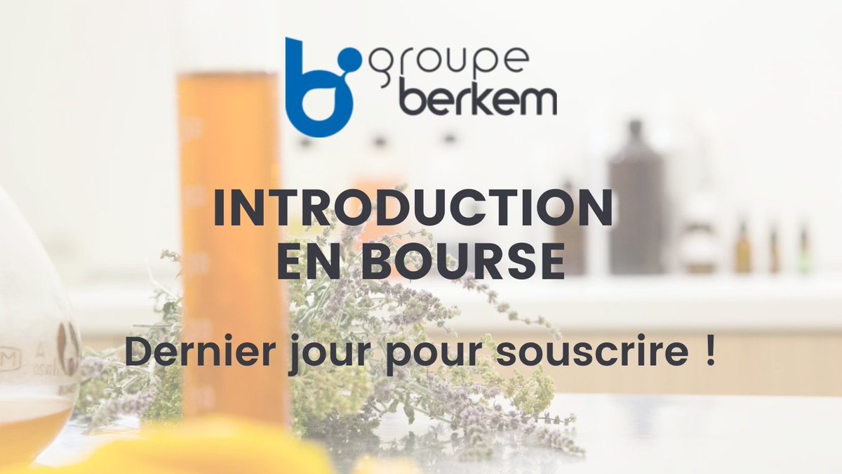DirectDirigeant's tweet image. [INTRODUCTION EN BOURSE]

C&apos;est le 𝗱𝗲𝗿𝗻𝗶𝗲𝗿 𝗷𝗼𝘂𝗿 pour souscrire !  
Rendez-vous ici pour la souscription 👉 berkem-finance.com

#GroupeBerkem #IPO #IntroductionEnBourse #Euronext