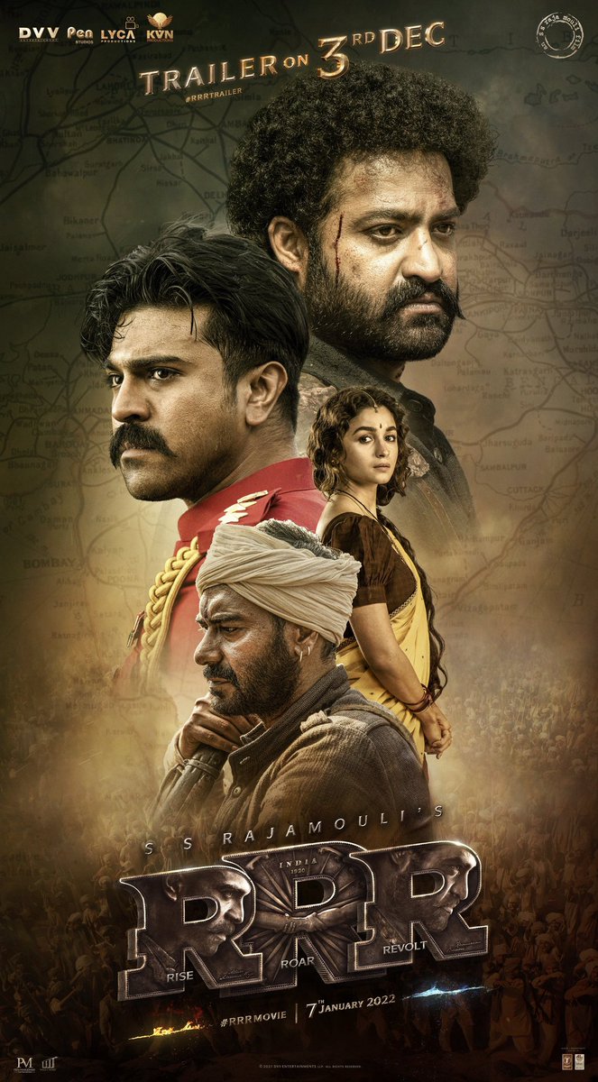 AjayDevgnFFilms (@ajaydevgnfilms) on Twitter photo Get ready for the BIGGEST BLAST… 💥💥
TRAILER out on December 3rd.🤟🏻
Don’t keep calm, let the celebrations begin! 🤩
#RRRMovie #RRRTrailer #RRRTrailerOnDec3rd 
<a href="/SSRajamouli/">rajamouli ss</a> <a href="/tarak9999/">Jr NTR</a> <a href="/AlwaysRamCharan/">Ram Charan</a> <a href="/ajaydevgn/">Ajay Devgn</a> <a href="/aliaa08/">Alia Bhatt</a> <a href="/oliviamorris891/">Olivia Morris</a> <a href="/RRRMovie/">RRR Movie</a> <a href="/DVVMovies/">DVV Entertainment</a> #RRRMovie Get ready for the BIGGEST BLAST… 💥💥
TRAILER out on December 3rd.🤟🏻
Don’t keep calm, let the celebrations begin! 🤩
#RRRMovie #RRRTrailer #RRRTrailerOnDec3rd 
<a href="/SSRajamouli/">rajamouli ss</a> <a href="/tarak9999/">Jr NTR</a> <a href="/AlwaysRamCharan/">Ram Charan</a> <a href="/ajaydevgn/">Ajay Devgn</a> <a href="/aliaa08/">Alia Bhatt</a> <a href="/oliviamorris891/">Olivia Morris</a> <a href="/RRRMovie/">RRR Movie</a> <a href="/DVVMovies/">DVV Entertainment</a> #RRRMovie