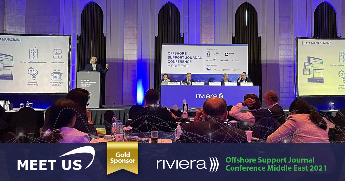 iectelecom's tweet photo. We're at the #MiddleEast #OSJ Conference, where Nabil Ben Soussia presented a session on how to gain a #competitiveedge with #digitalisation. As #goldsponsor, we're pleased to work with @RivieraMaritime & with @ThurayaTelecom committed to opportunities for #OSVs going digital. https://t.co/T5NTvapRNS