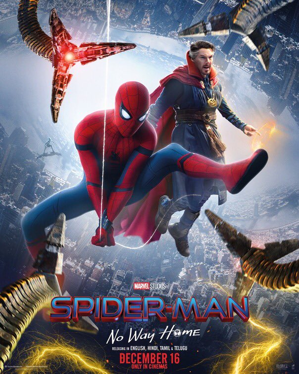 CineBinger's tweet image. New poster for ‘Spider-Man: No Way Home’

Director: Jon Watts

With: Tom Holland, Zendaya, Benedict Cumberbatch, Jon Favreau, Jacob Batalon, Marisa Tomei, J. B. Smoove, Benedict Wong, Alfred Molina, and Jamie Foxx.