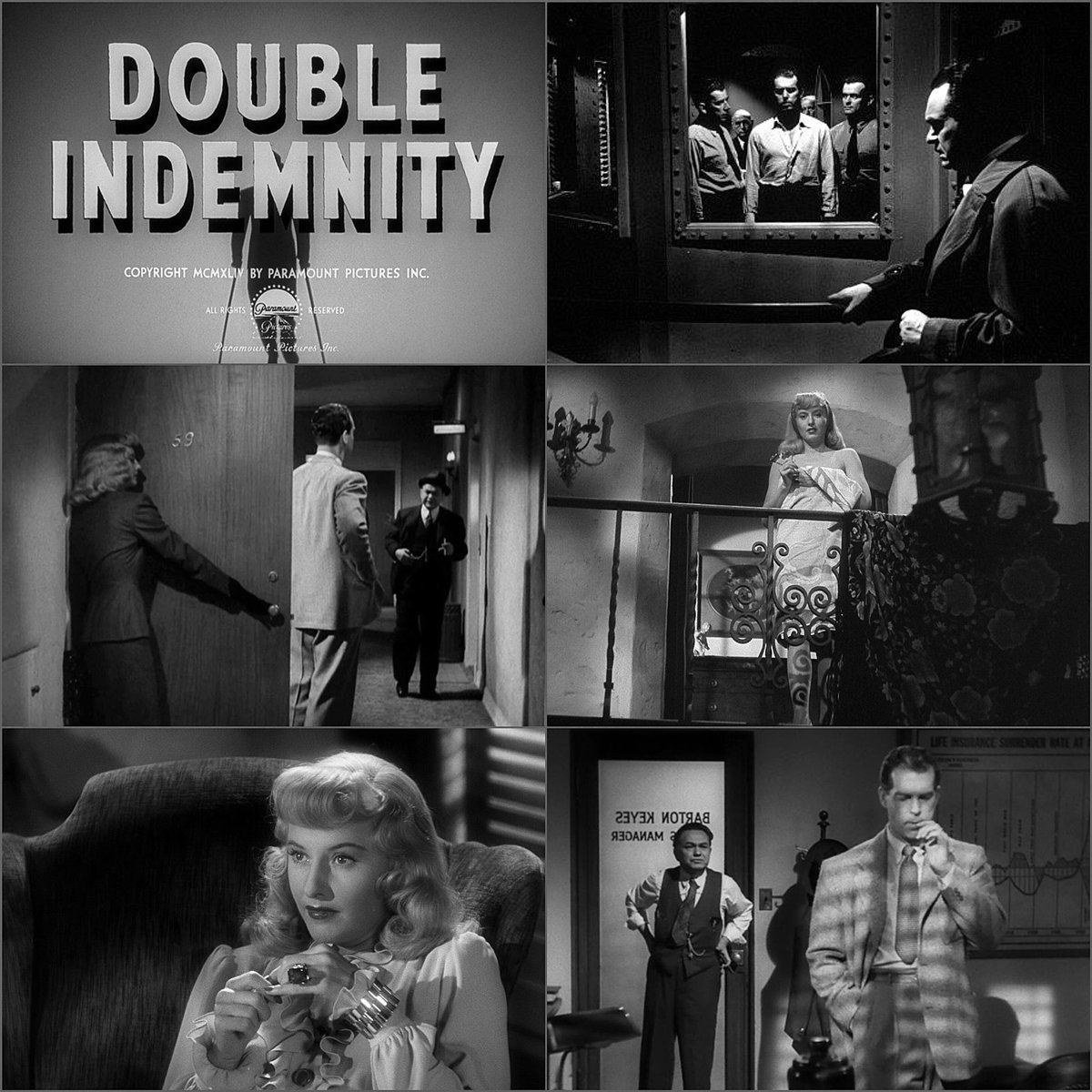 “DOUBLE INDEMNITY” (1944) dir. Billy Wilder

#ParamountPictures

#FredMacMurray
#BarbaraStanwyck
#EdwardGRobinson
#PorterHall

#Noirvember 🎬#FilmTwitter🎥 #FilmNoir