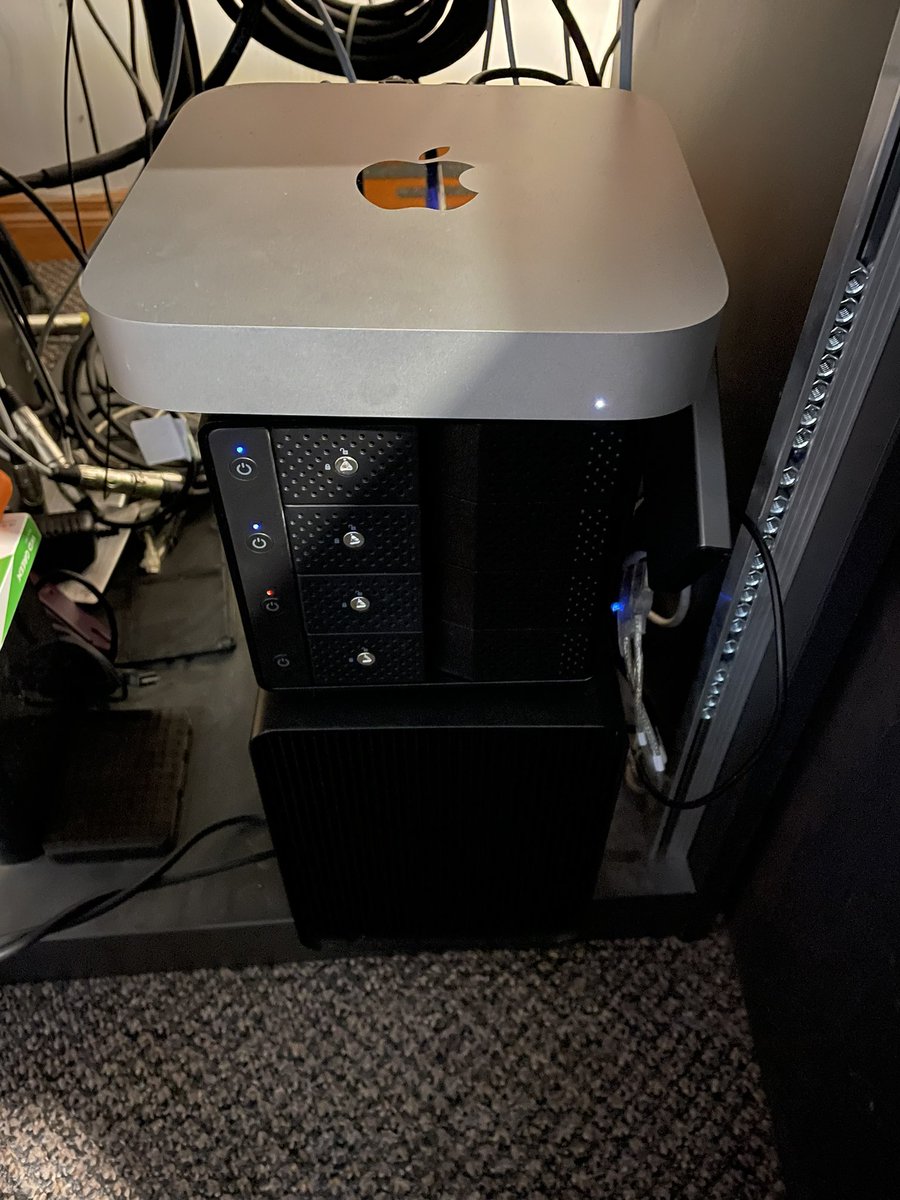 Well it wasn’t the most straightforward thing I’ve ever done but I’ve finally got set up with an M1 Mac mini, thunderbolt to PCIe chassis, usb SATA drive bay and a fair few adapters hanging out the back. Got 6 solid years out of the hackintosh to be fair.