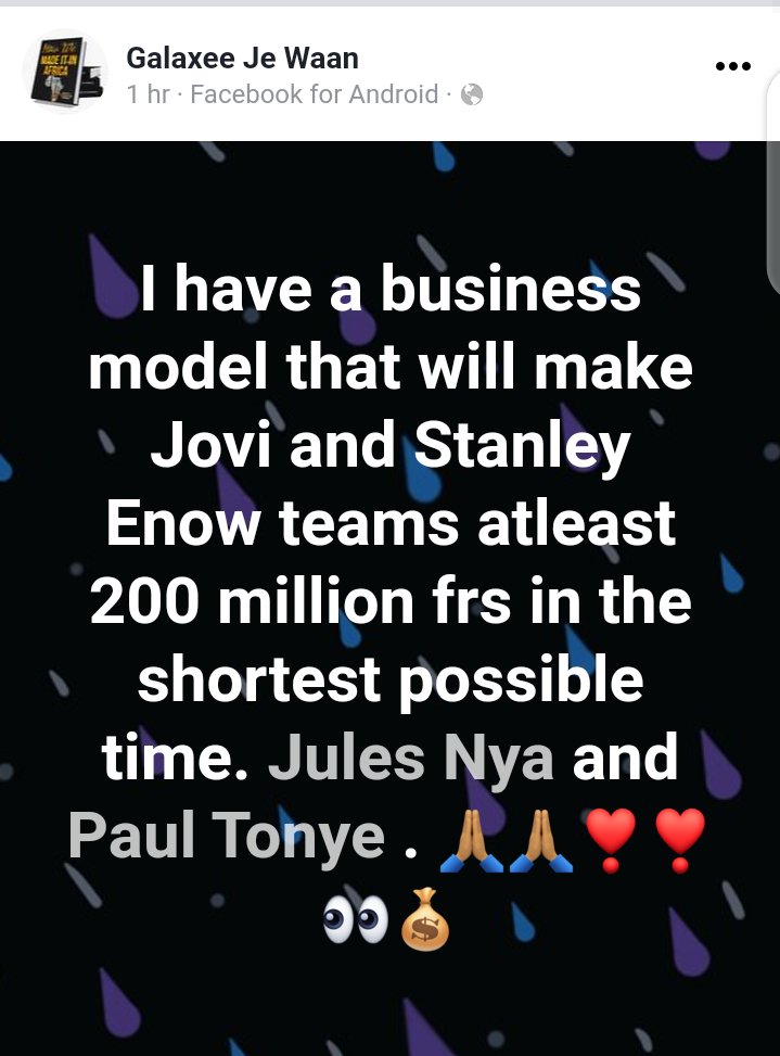 237gossipmail's tweet photo. I have a business model for Jovi and Standley Enow.
#Galaxee Je Waan
ππ https://t.co/noumZhVB8v