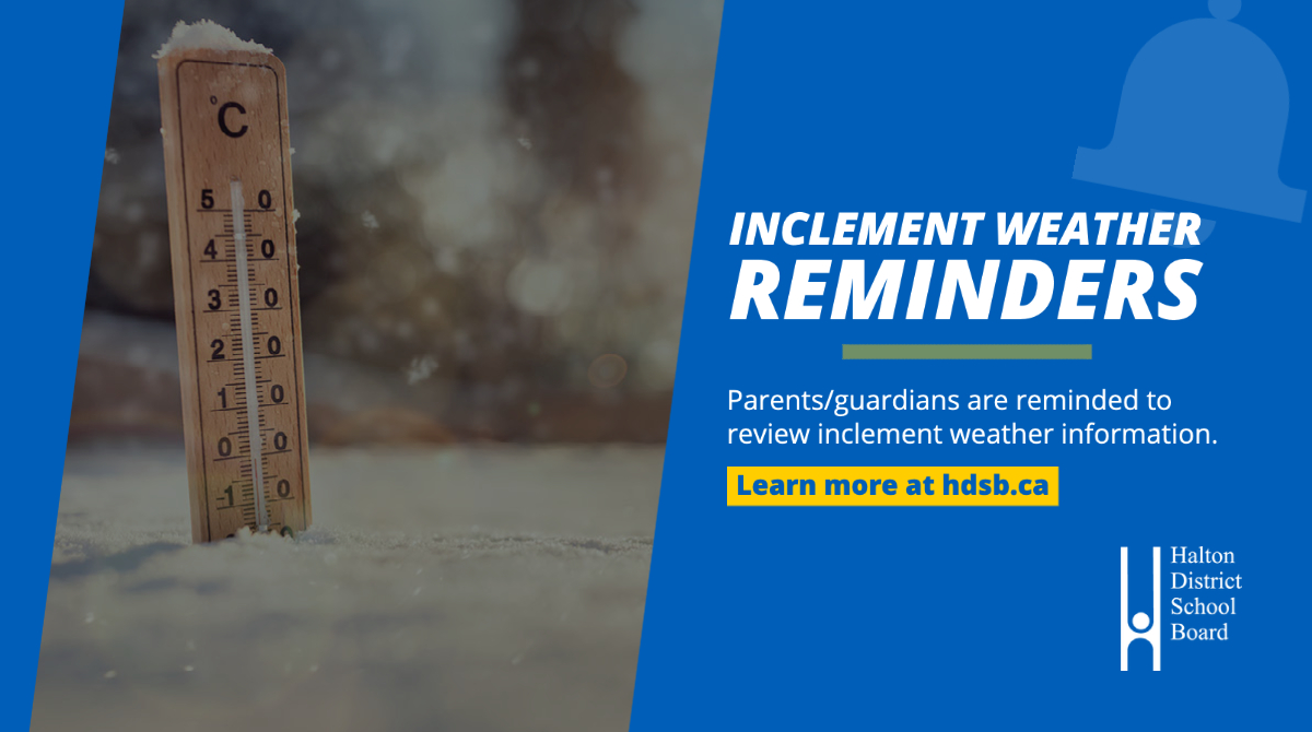 With cooler weather approaching, we encourage all families to review the #HDSB Inclement Weather Reminders: bit.ly/361oDG1