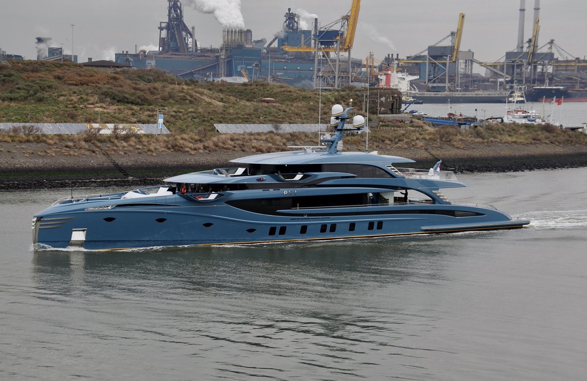 Dutchyachting's tweet photo. Phi pictured in IJmuiden last week by Ruud Coster.

#Phi #RoyalHuisman #RuudCoster #SeaTrials #Superyacht #Megayacht https://t.co/kpLa4eG6AC