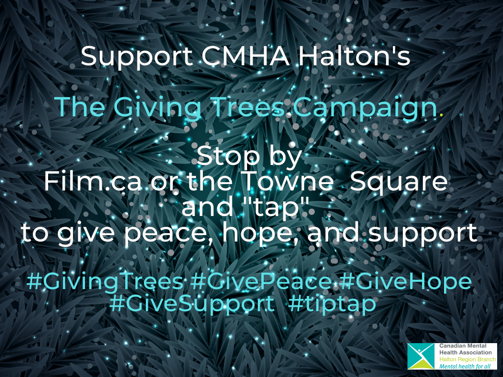 HRisInnovative's tweet photo. If you can't get out to 'tap to give'™️, you can still give to @cmhahalton 's The #GivingTrees Campaign from your home or work to help give peace, hope, & support to those in our community dealing with #mentalhealth & #addiction concerns. Go to: https://t.co/z2PrOO7TyY https://t.co/9Qja527tTF