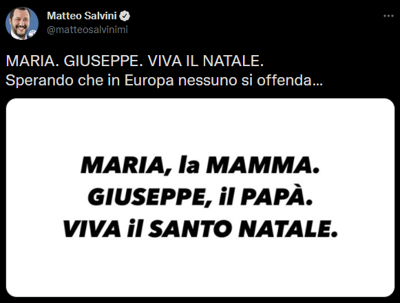 29 Novembre 2021

Satteo Malvini e la sacralizzazione di una famiglia in cui il 'Papà' non è in realtà il padre biologico