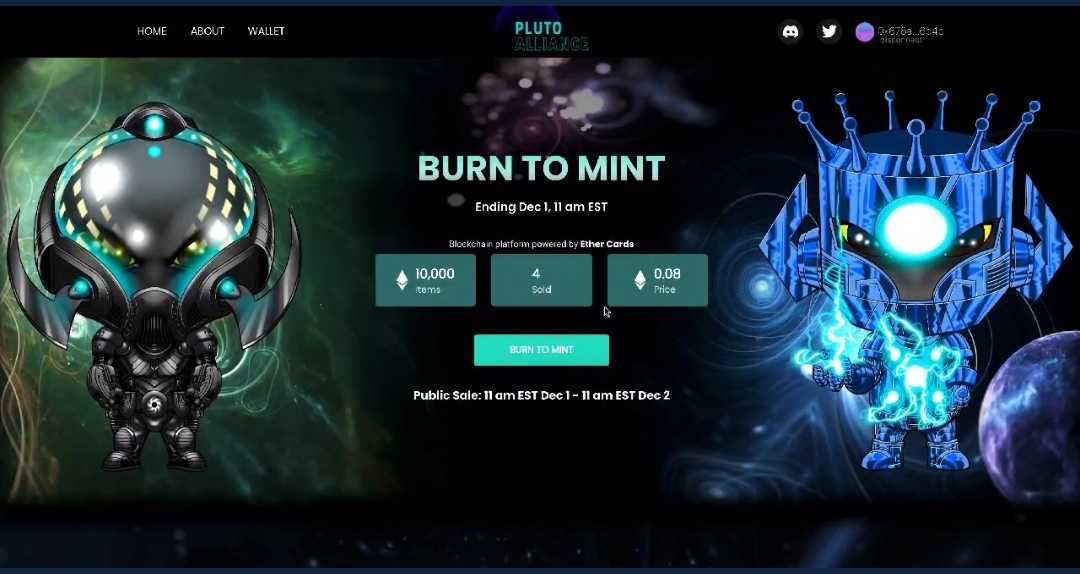 Pluto_Alliance's tweet photo. Burn to mint goes live tomorrow!

For 24 hours you can BURN 🔥 a V1 Pluto Alliance and receive a totally random V2!! THEN, public mint goes LIVE!!

Get your V1 here ➡️ https://t.co/lhbKyONw1K

Burn/Mint site ➡️ https://t.co/xQHQuVW3lY https://t.co/k9ZewL7SBS