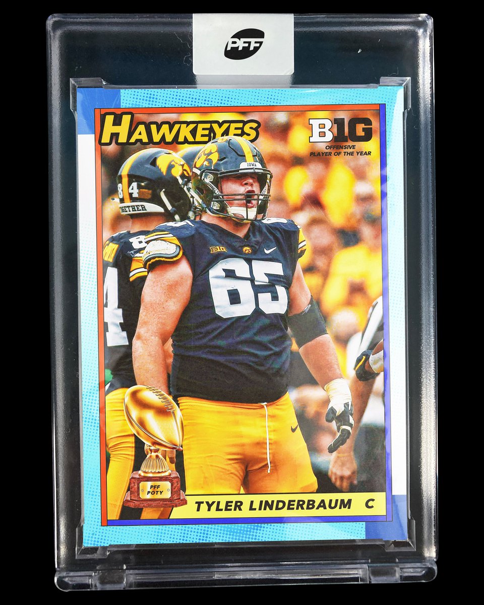 PFF_College's tweet image. Tyler Linderbaum: PFF's Big Ten Offensive Player of the Year 🏆

@TLinderbaum | @HawkeyeFootball