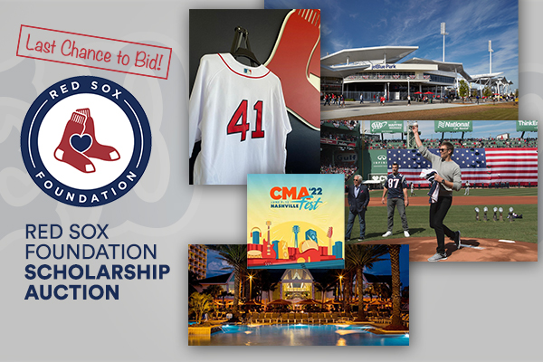 Your last chance to bid on the Red Sox Foundation Scholarship Auction, hosted by <a href="/FenwaySouth/">Fenway South</a> to support our youth education efforts in Lee County, Florida!

Bid on autographed memorabilia, the chance to throw out a ceremonial first pitch, &amp; more: redsox.com/scholarshipauc…