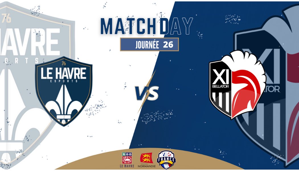 AbyssalxLeHavre's tweet photo. [Jour de match] 

📍: @VPGFrance_ 
🏆: ligue 1
⏱: 21H20 / 21H40 / 22H00
⚽️ : @CRACKITOS_ESPT / @XciVesport/ @XIBellator_fr 
🎥 : https://t.co/GdVehc9IPw https://t.co/STILj6DACu